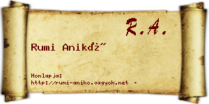 Rumi Anikó névjegykártya