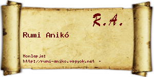 Rumi Anikó névjegykártya